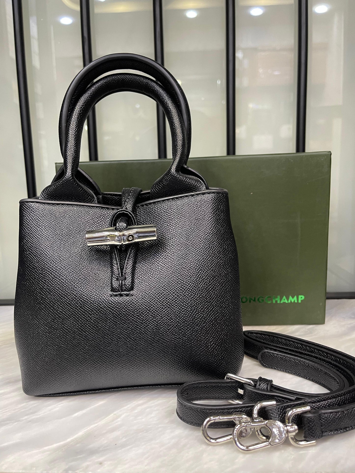 LONGCHAMP Le Roseau XS Handbag – Women Bag (Black)