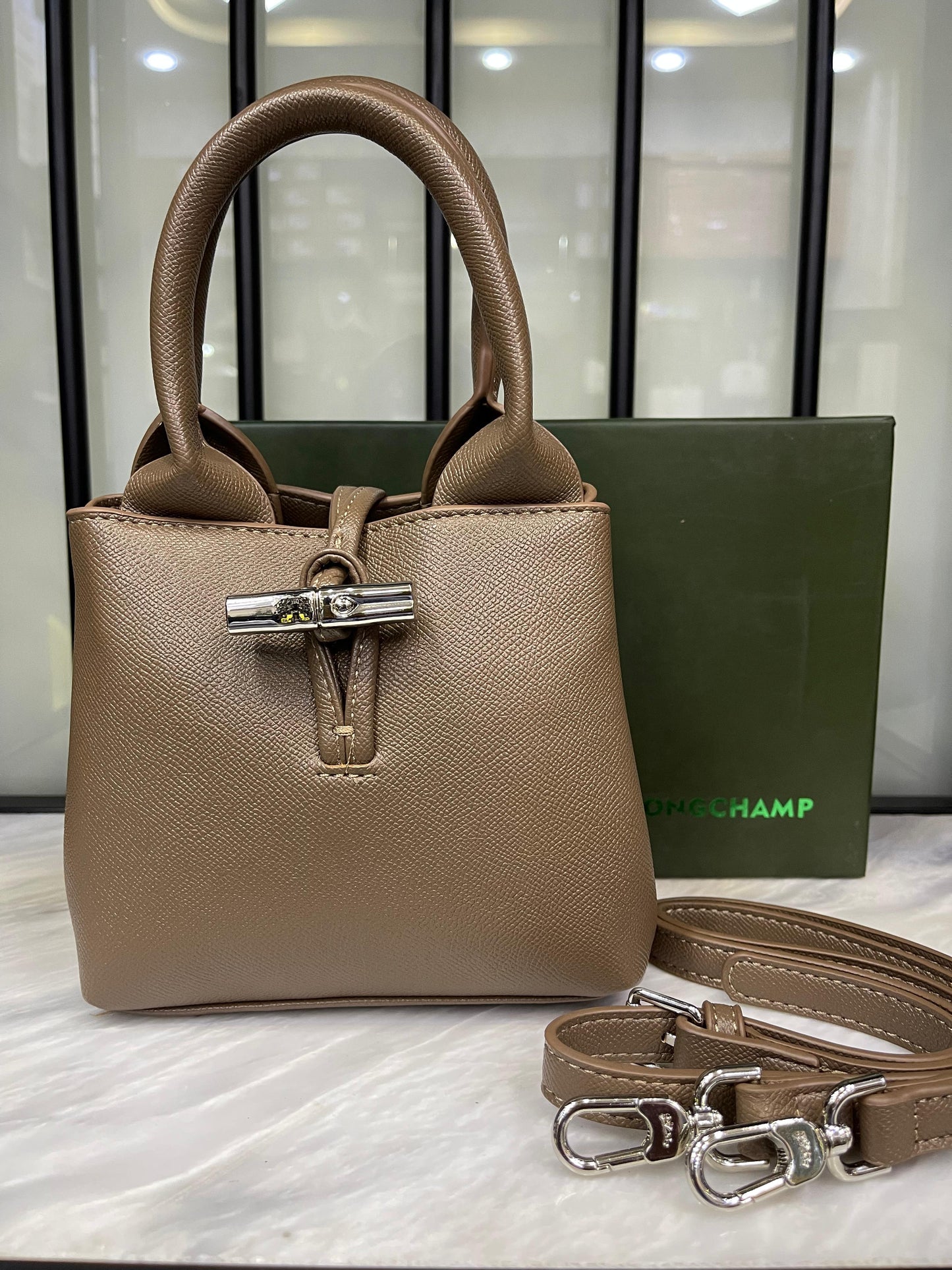 LONGCHAMP Le Roseau XS Handbag – Women Bag (Brown)