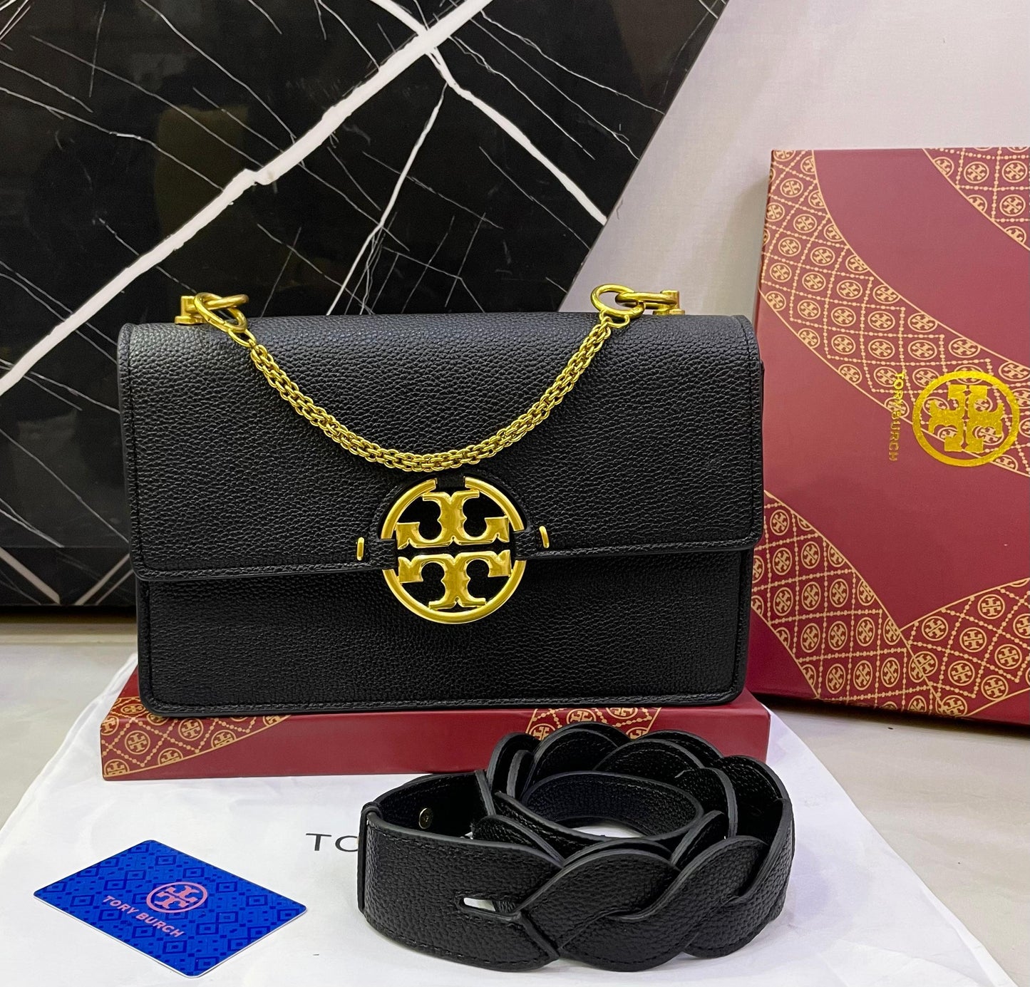T-O-R-Y B-U-R-C-H Inspired Crossbody – Premium Women Bag (Black)