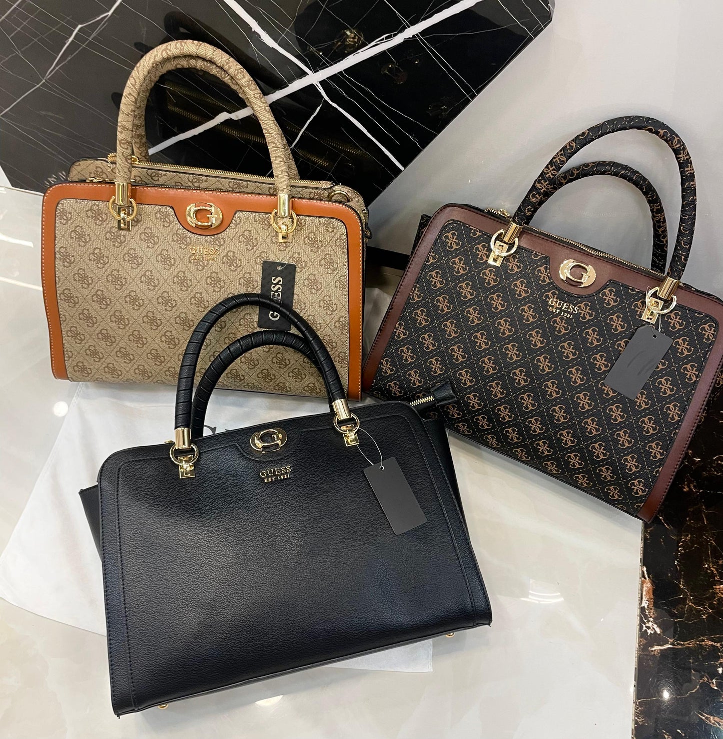 G-U-E-S-S Inspired Handbags – Premium Women Bag Collection (Brown-2)