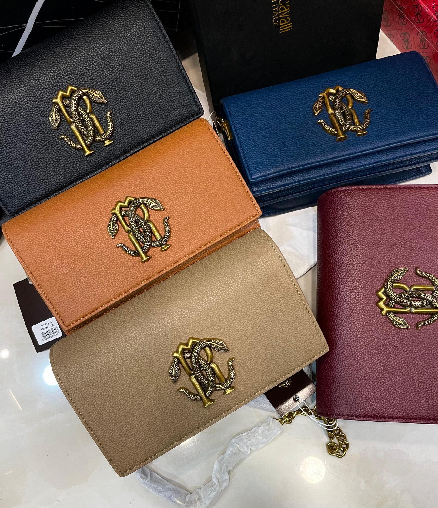 R-O-B-E-R-T-O C-A-V-A-L-L-I Luxury Italian-Inspired Crossbody Women Bag – Master Class Edition | (Mustard)