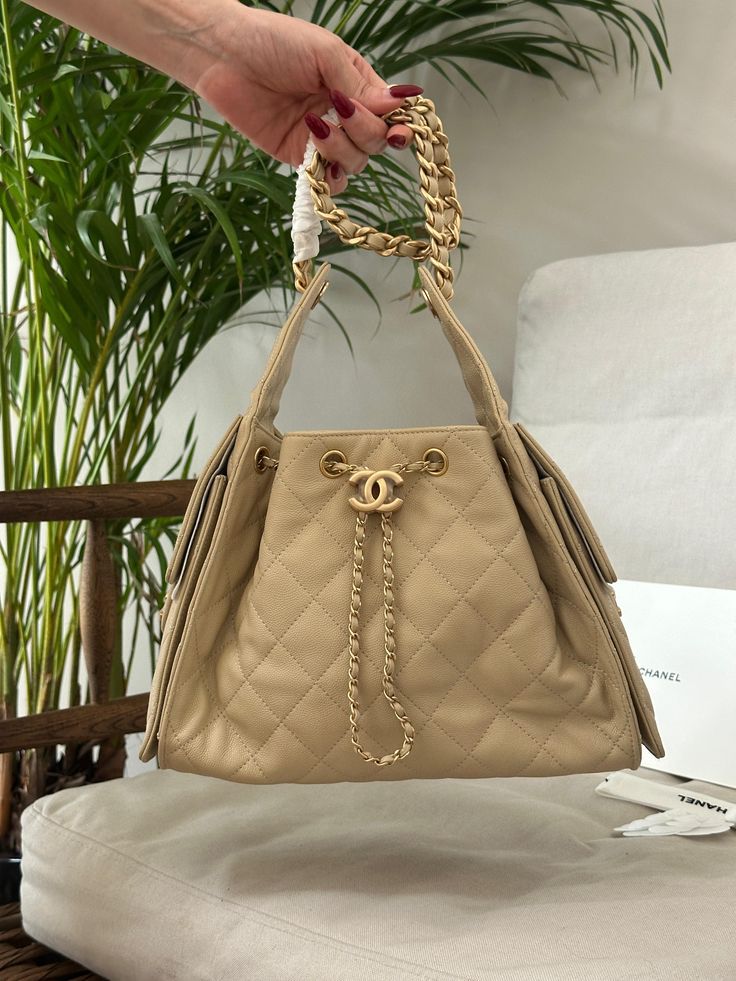 C-H-A-N-E-L 25 HOBO BAG RESTOCK – Women Bag (Cream Beige)