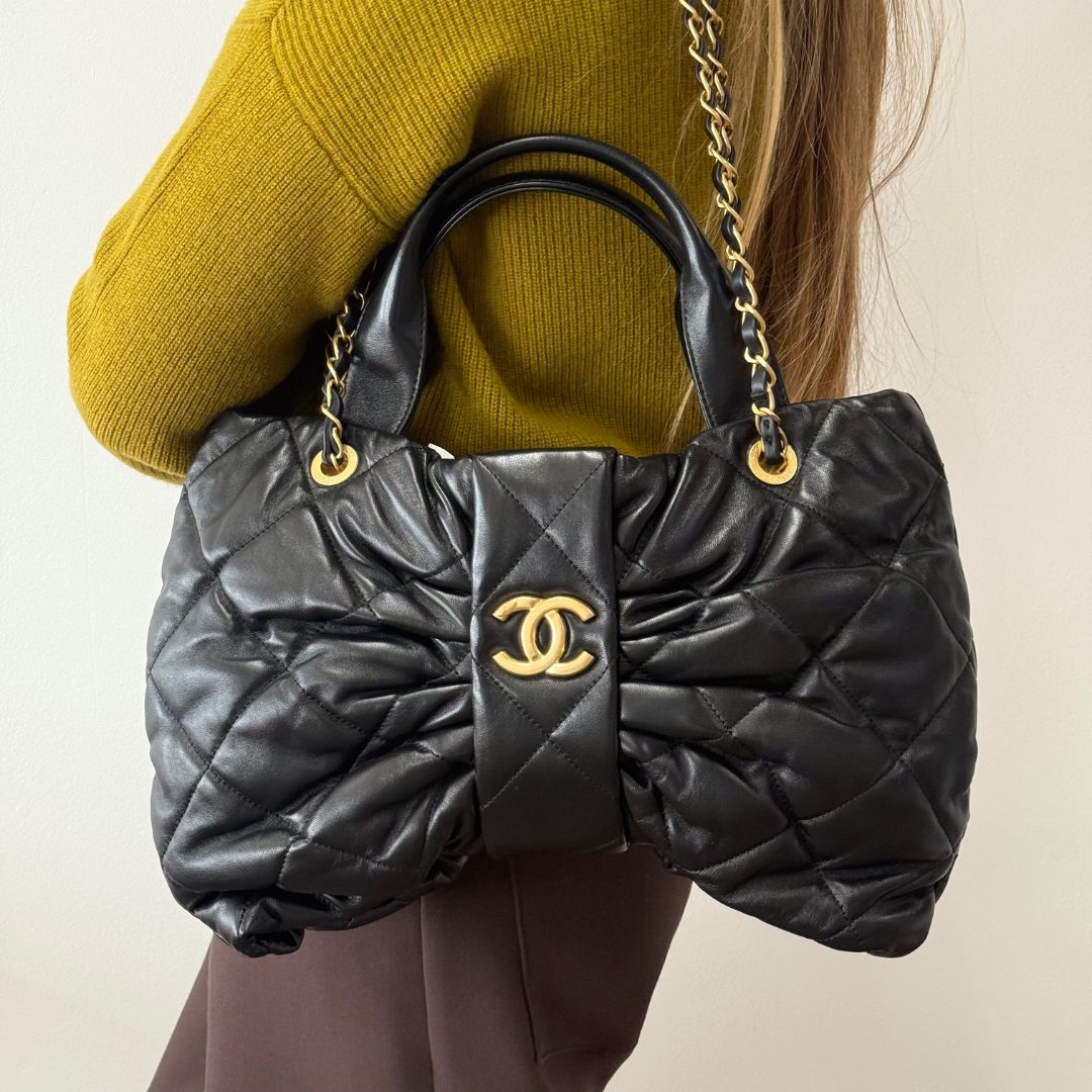 C-H-A-N-E-L Bow 25C Women Bag – Premium Edition (Black)