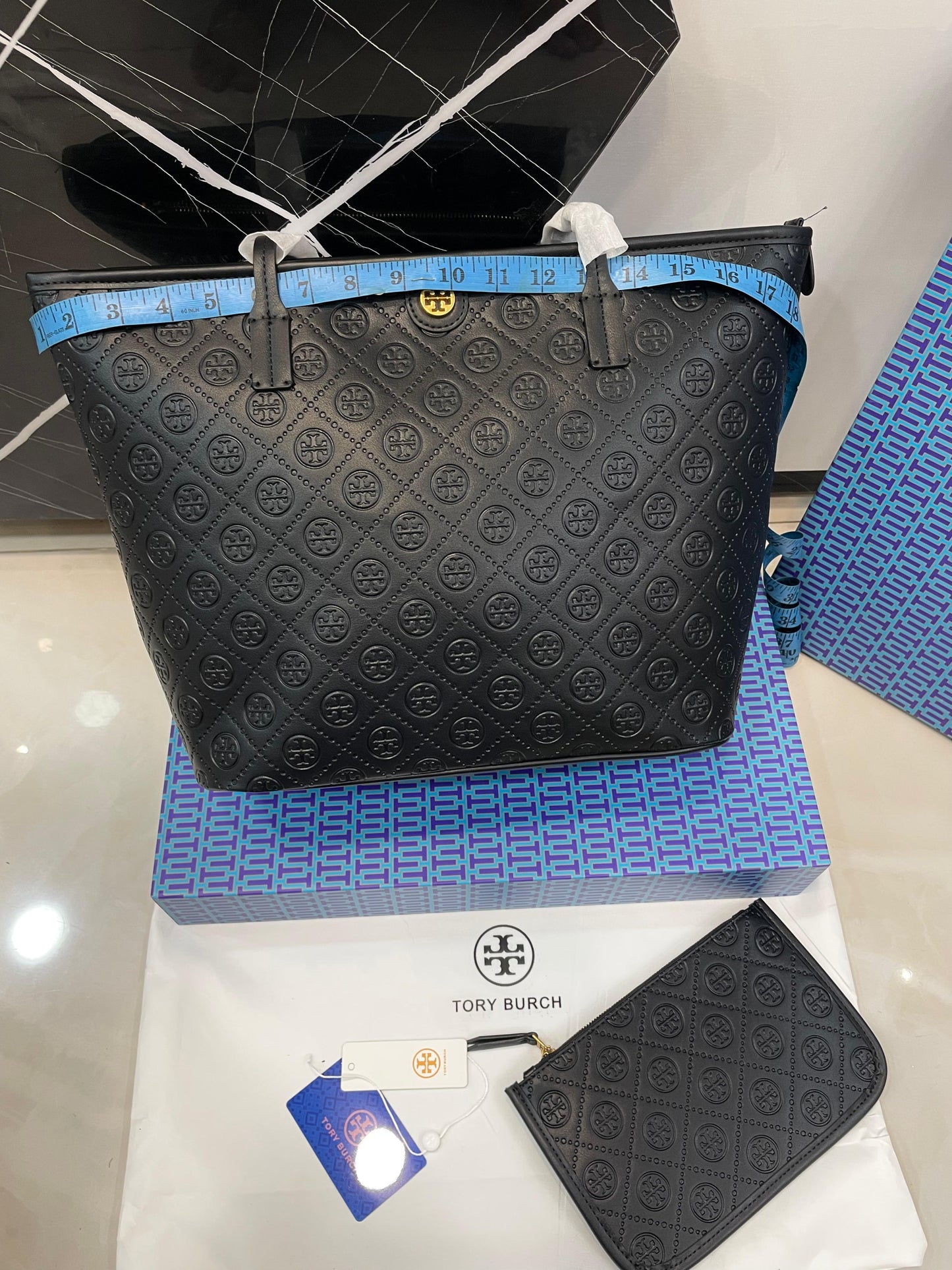 T-O-R-Y B-U-R-C-H Tote Women Bag 2PC Set – Master Class Edition (Black)