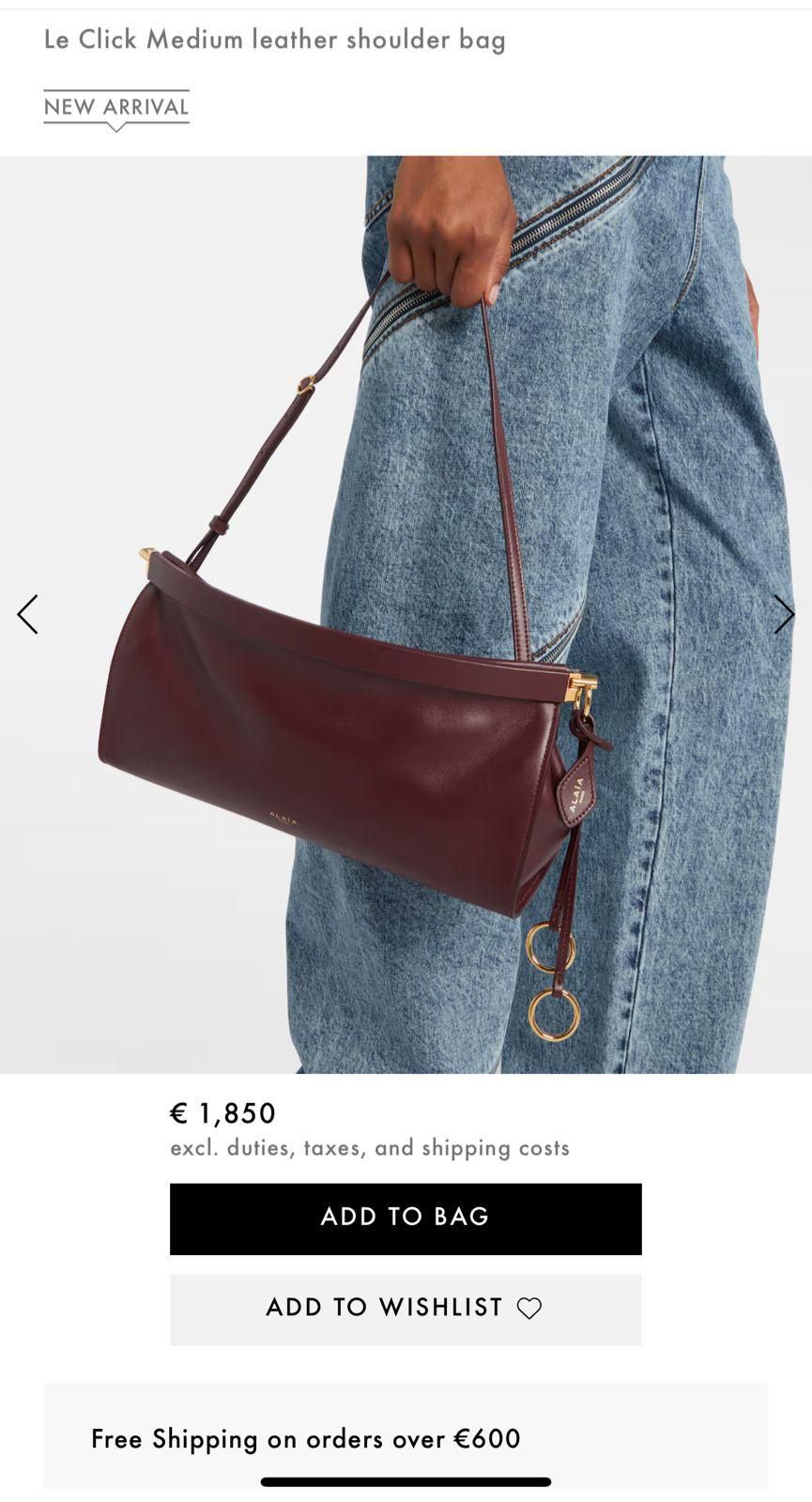 A-L-A-Ï-A Le Click East West Medium Shoulder Women Bag – Elegant Edition (Red)