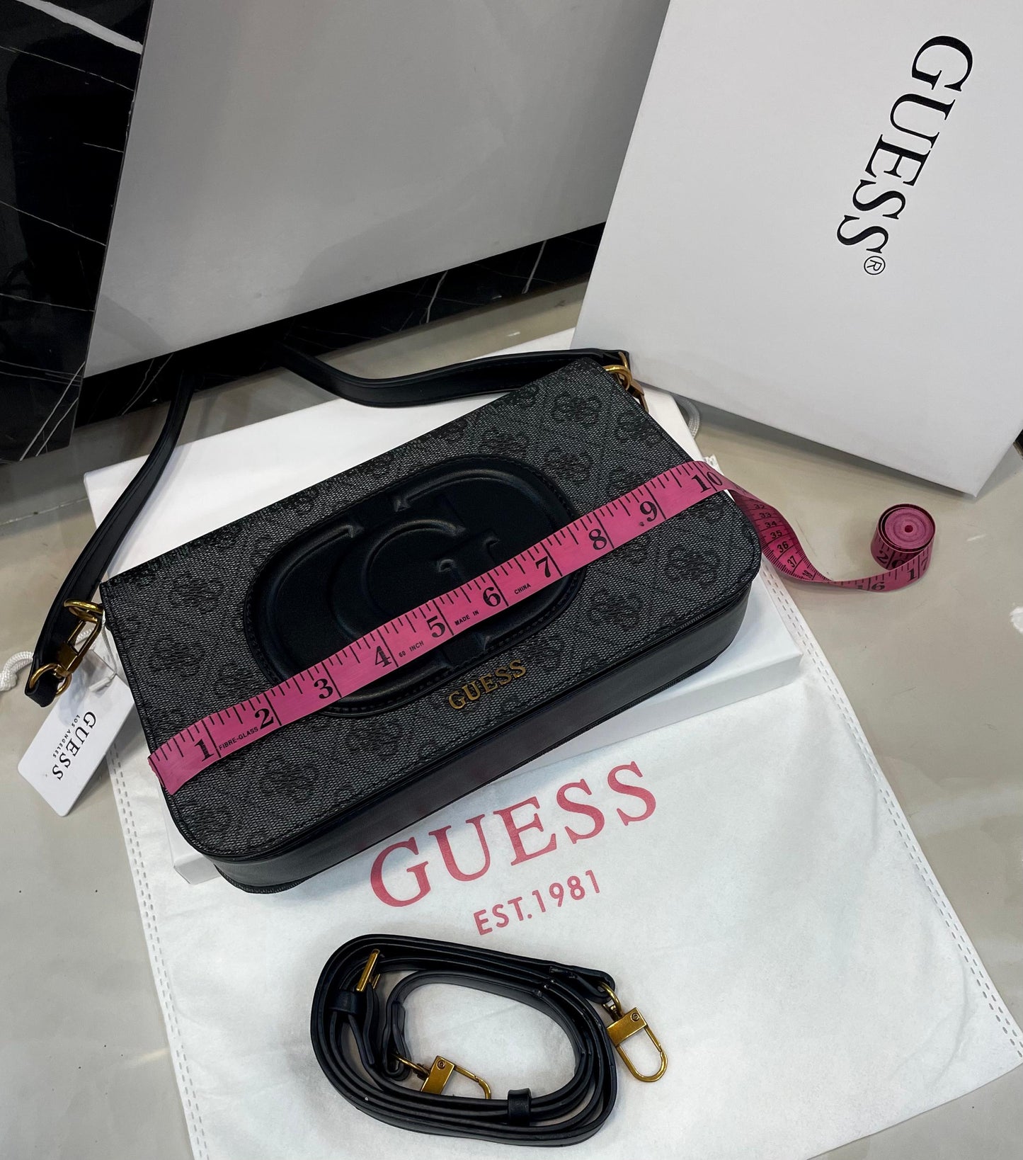 G-U-E-S-S Crossbody Women Bag – Master Class Edition (Black/Gey)