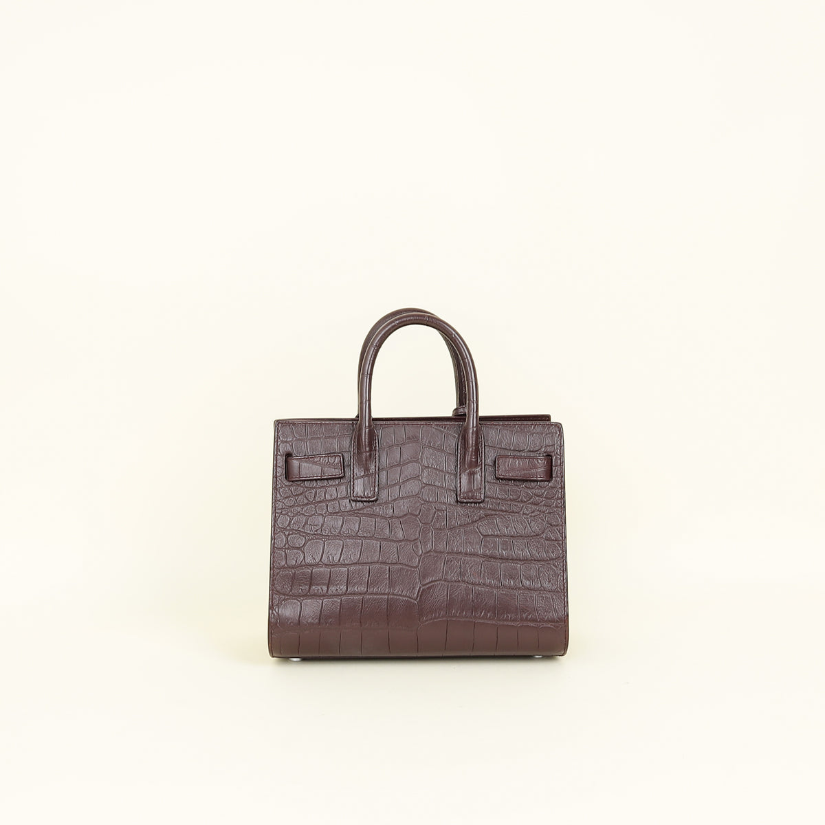 YSL Rouge Legion Sac De Jour Nano Crocodile Embossed Bag
