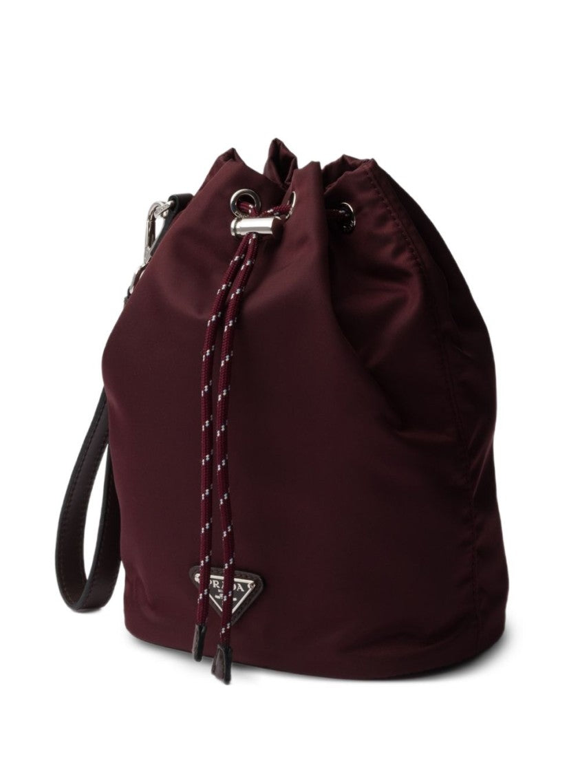 Prada Compact Drawstring Bag In Deep Burgundy