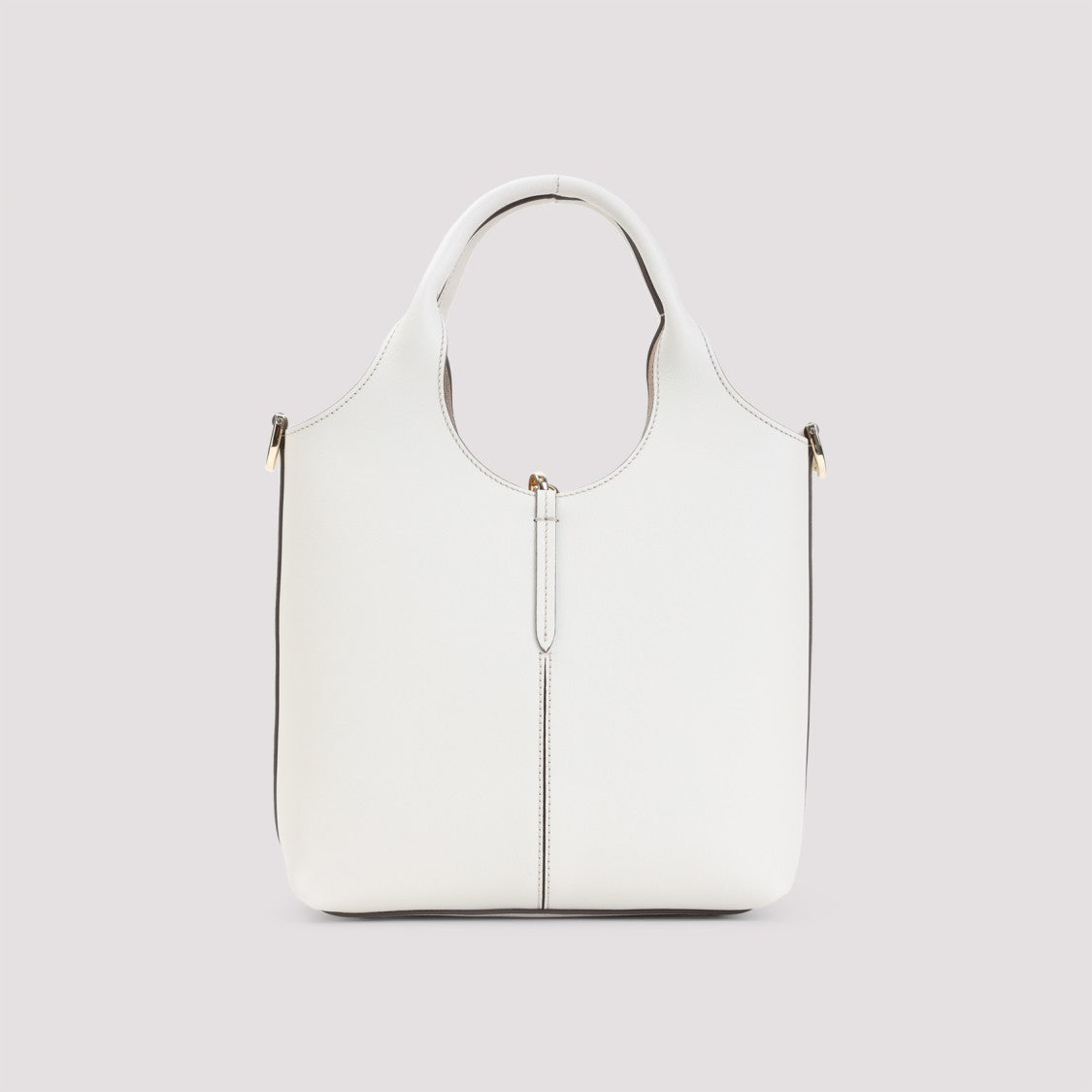 Tod's Structured White Calf Leather Shoulder Bag