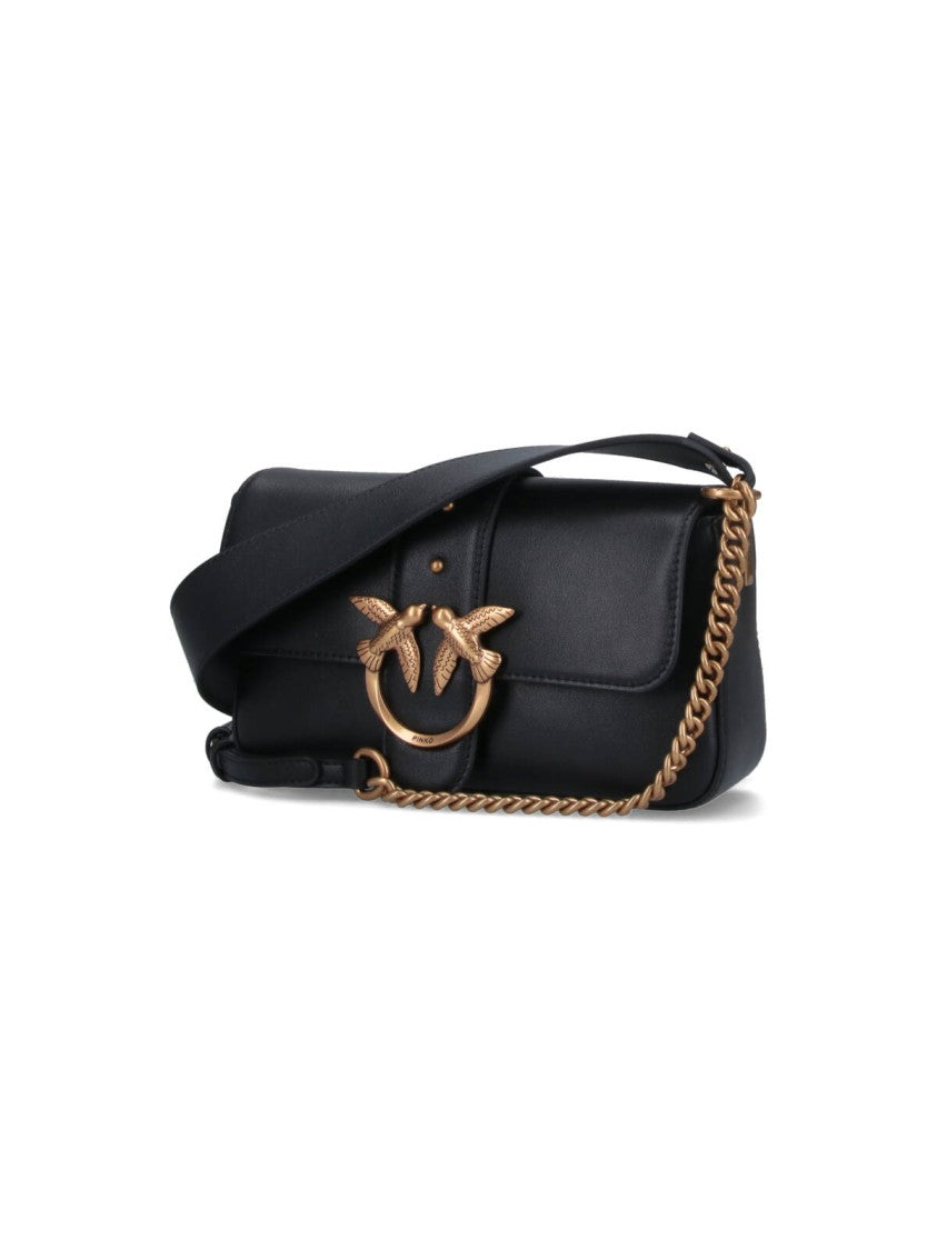 Pinko Structured Black Bag With Detachable Shoulder Strap