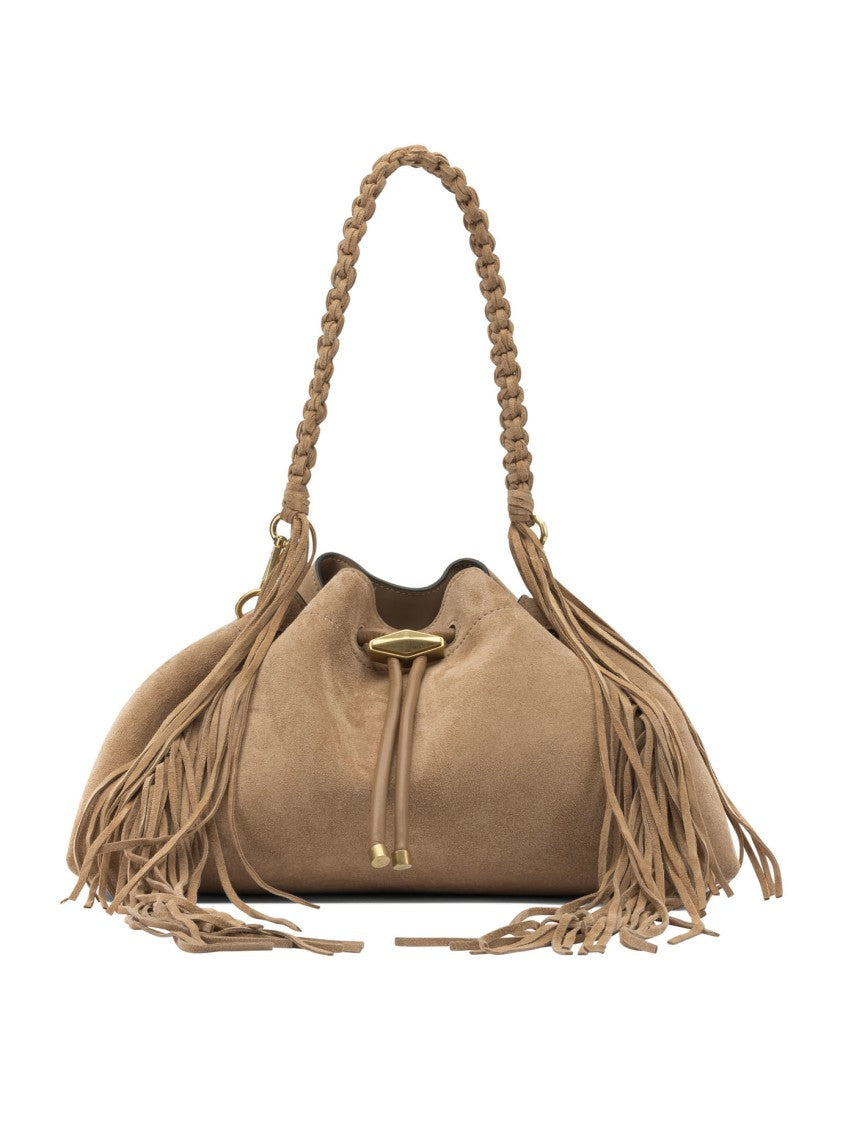 Jimmy Choo Suede Shoulder Bag With Braided Handles