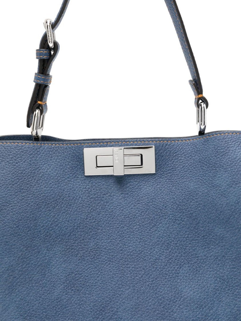 Fendi Peekaboo Soft Medium Handbag With Palladium-Finish Clasp