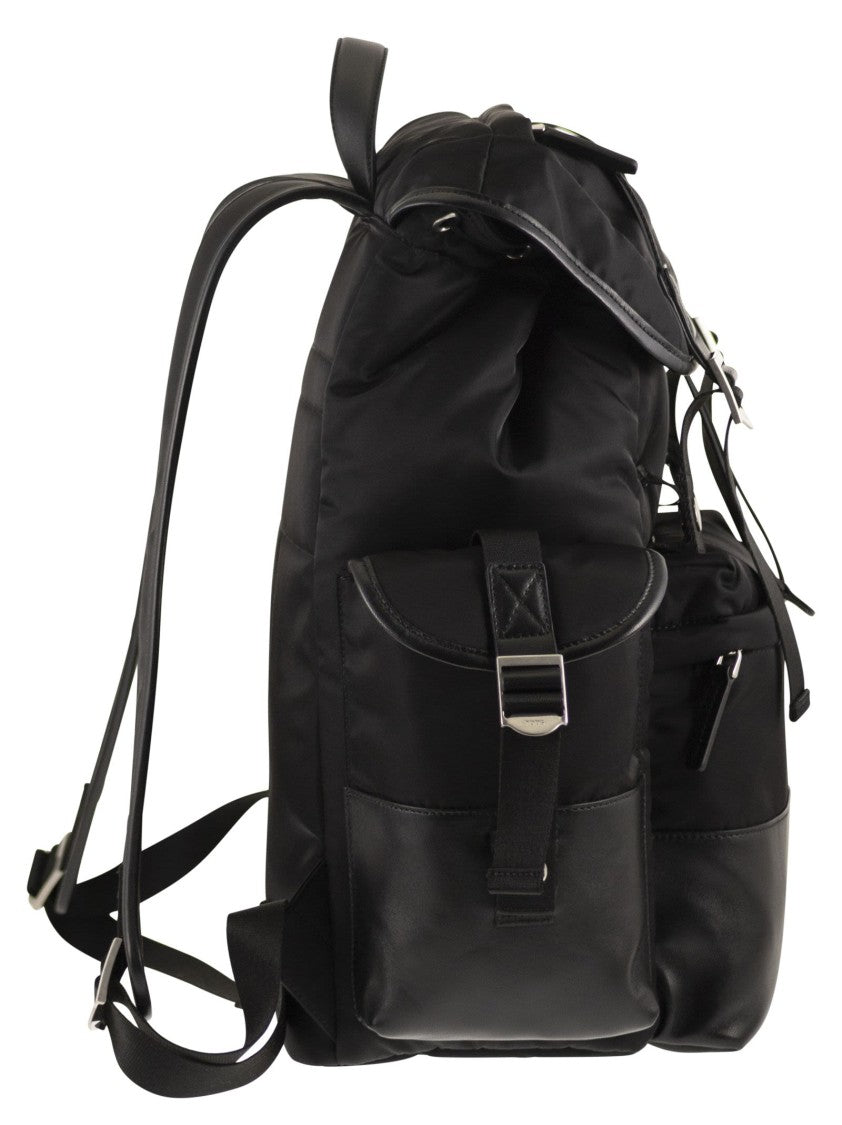 Tod's Structured Fabric And Nappa Leather Backpack