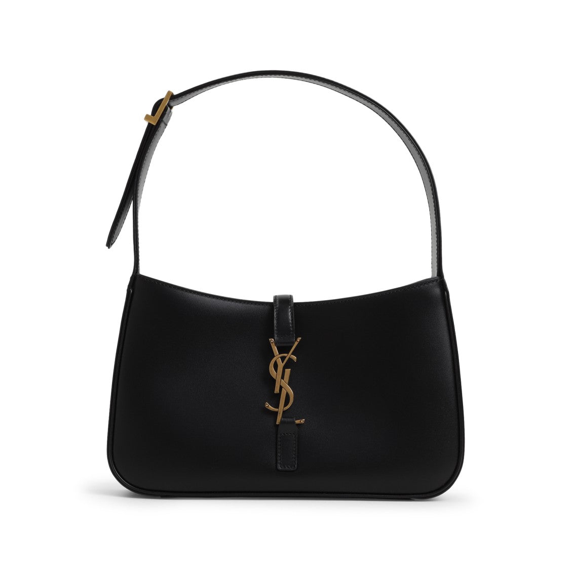 Saint Laurent Black Leather Hobo Bag With Hardware