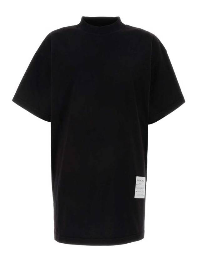 Luxury Balenciaga Trending 2025 Sample Sticker Oversized Short Sleeve T-Shirt Black