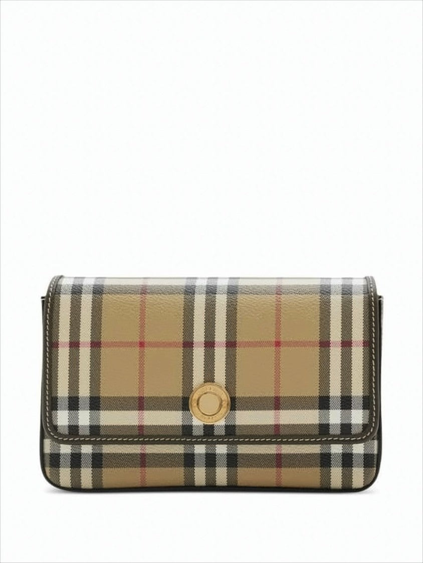 Burberry Classic Check Pattern Structured Crossbody Bag