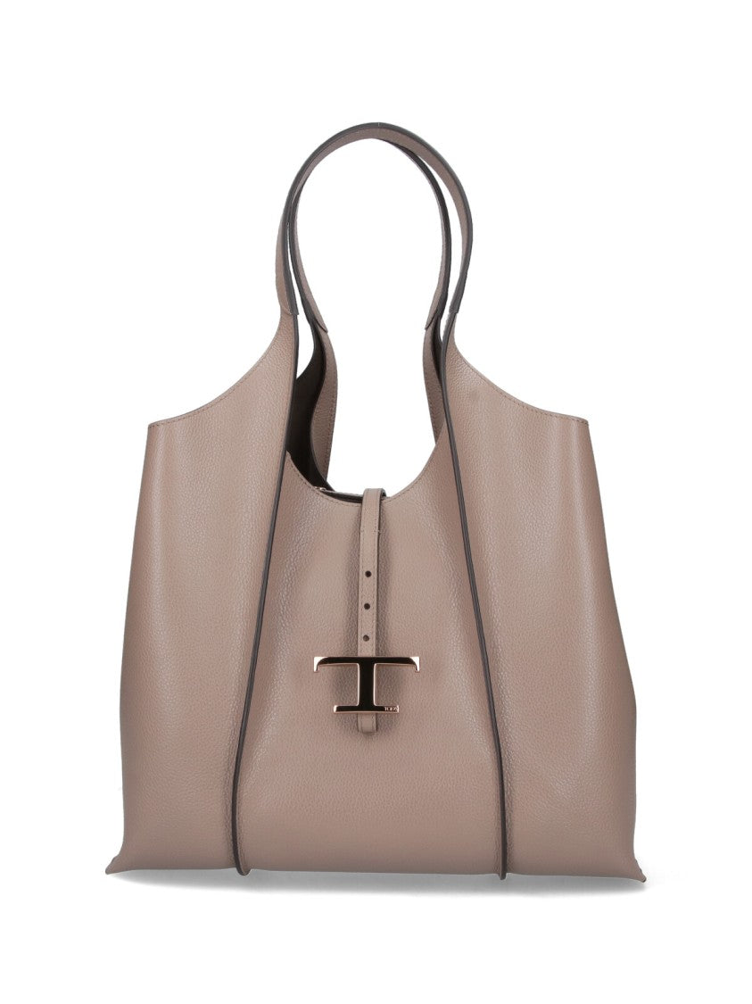 Tod's Tote Bag In Taupe Leather