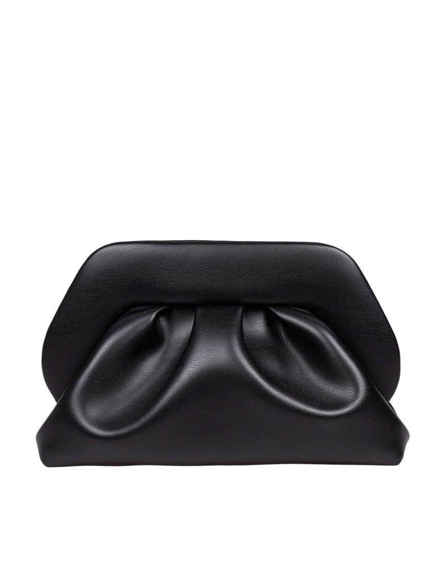 Themoirè Vegan Fabric Clutch Bag Color Black