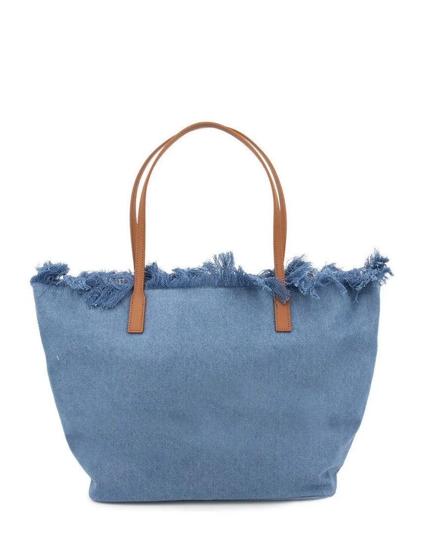 Mc2 Saint Barth Denim Fringe City Crossbody Bag