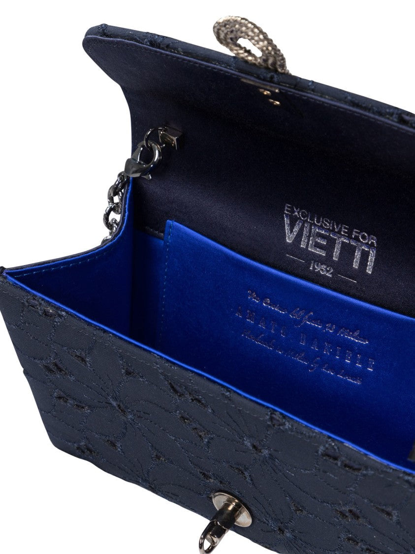 Amato Daniele Floral Textured Blue Crossbody Bag