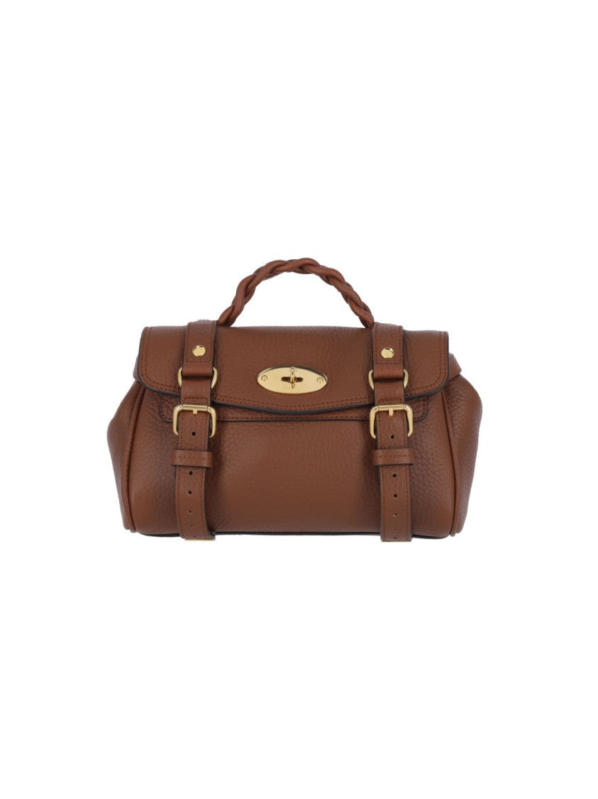 Mulberry Mini 'Alexa' Shoulder Bag In Textured Burgundy-Brown Leather