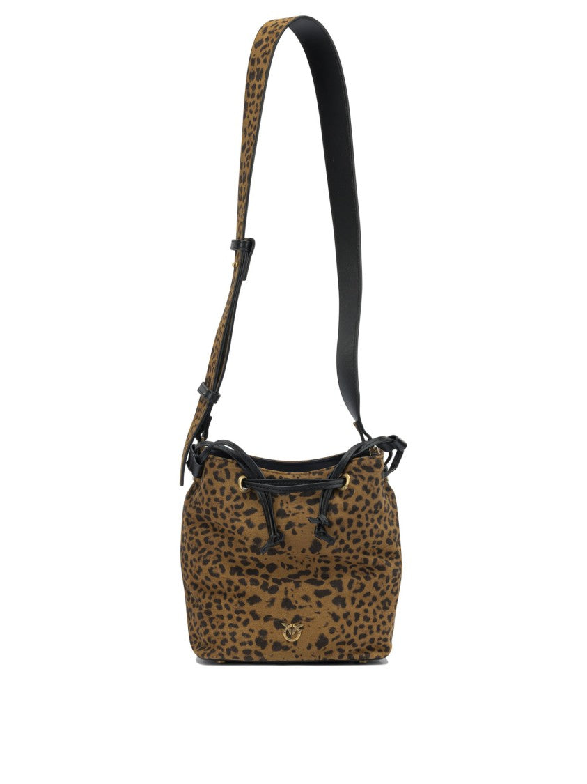 Pinko Brown Leather Crossbody Bag