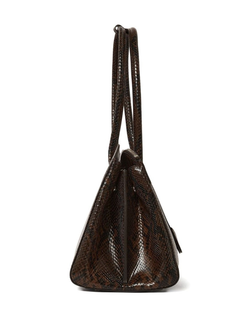 Stella Mccartney Structured Shoulder Bag With Textured Snakeskin Pattern