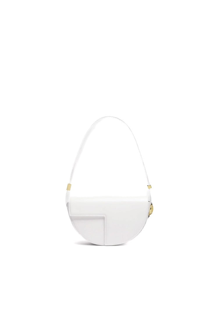 Patou Glossy Leather Half-Circle Handbag