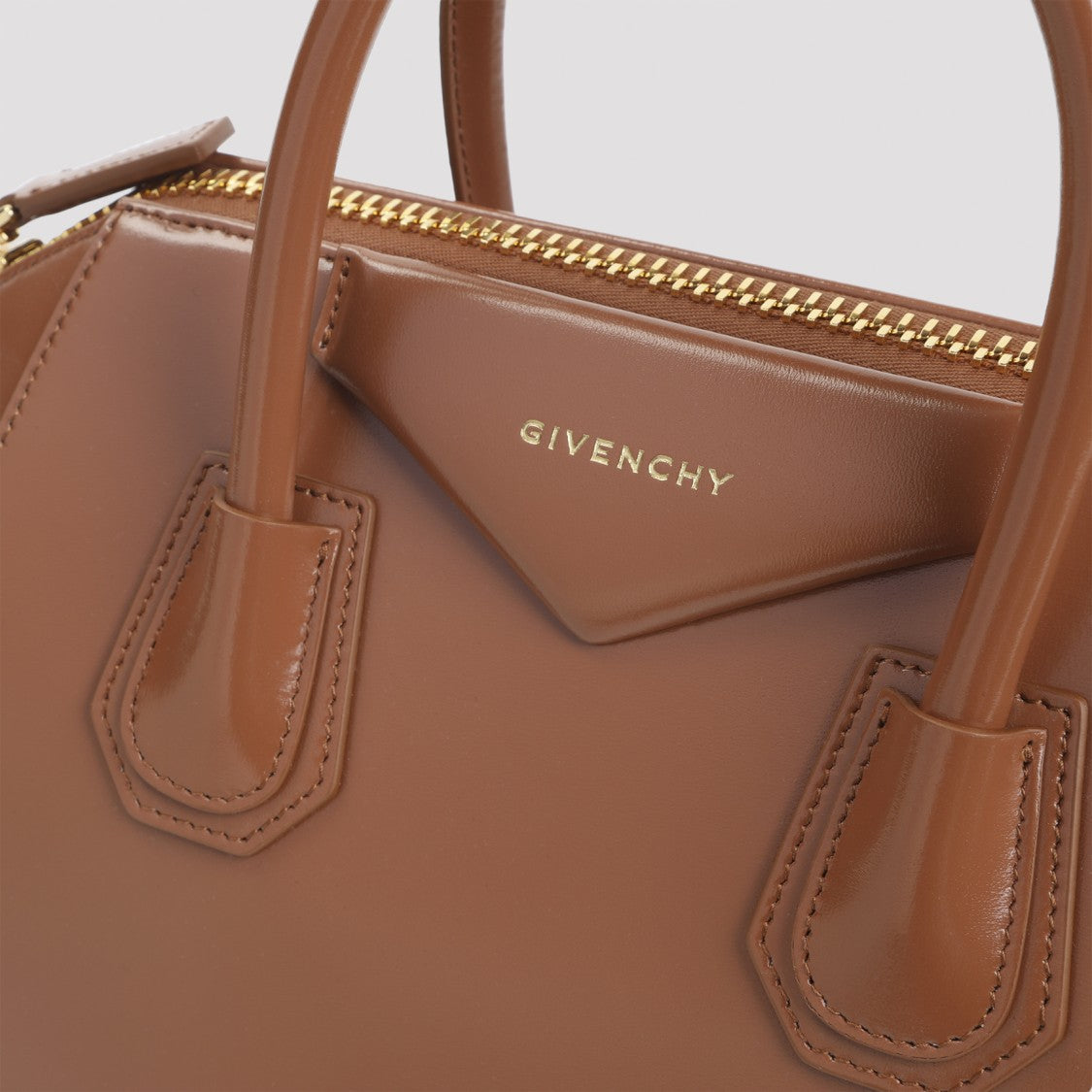 Givenchy Trapezoidal Brown Calf Leather Handbag