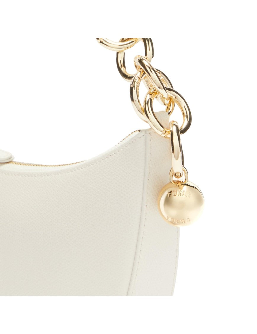 Furla Sfera Mini Leather Shoulder Bag, Cream