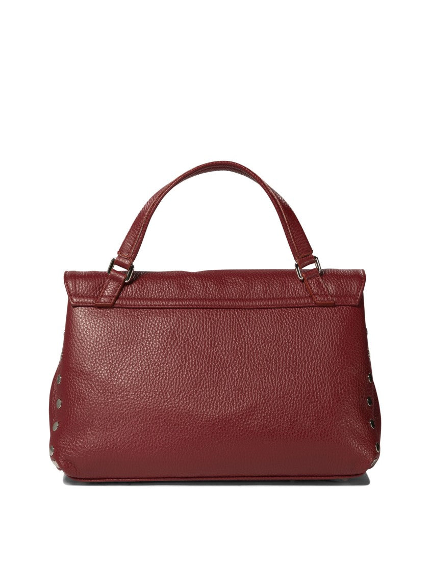 Zanellato Textured Leather Handbag With Dual Silver-Tone Lock Closure