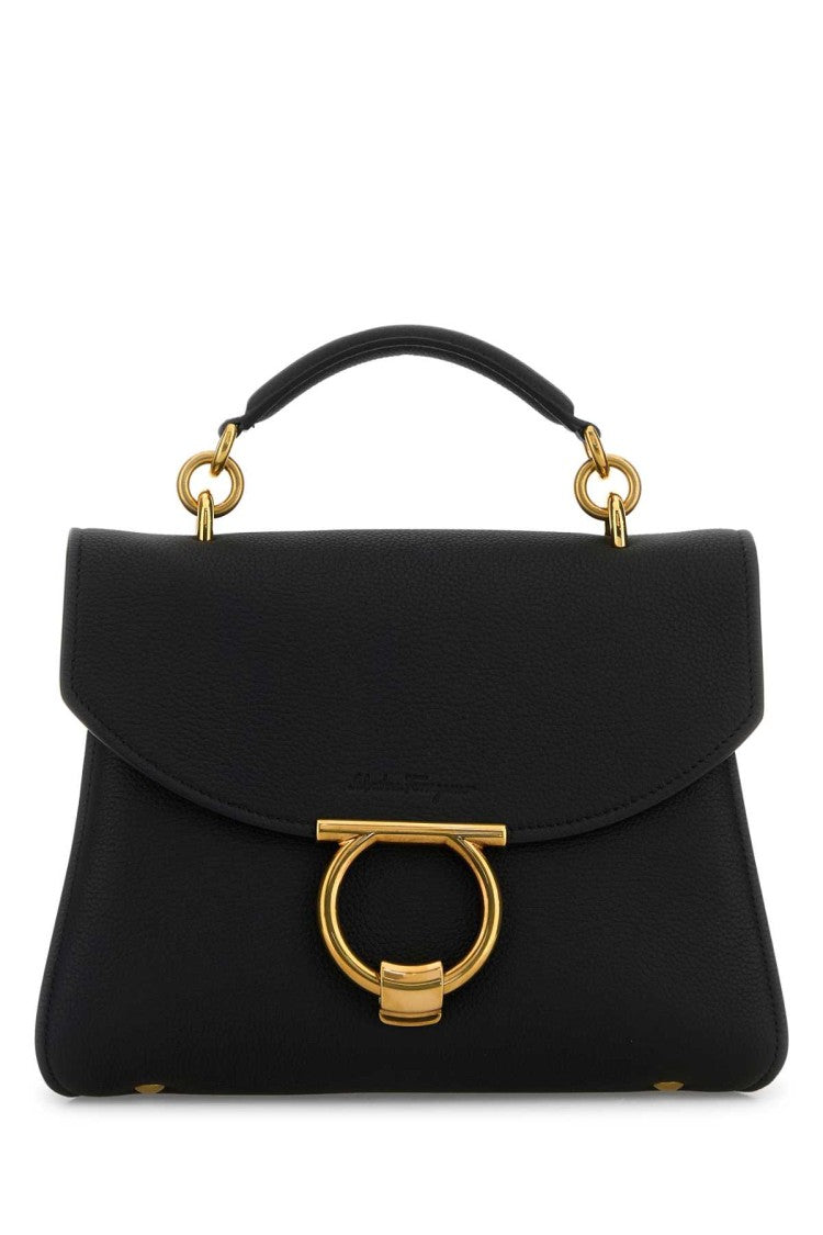 Salvatore Ferragamo Black Leather Margot Handbag