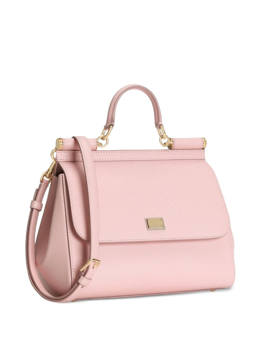 Dolce & Gabbana Structured Pastel Pink Handbag