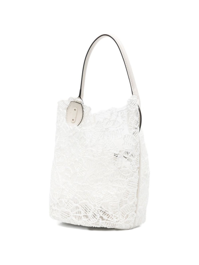 Ermanno Scervino Floral Lace Tote Bag With Structured Top Handle