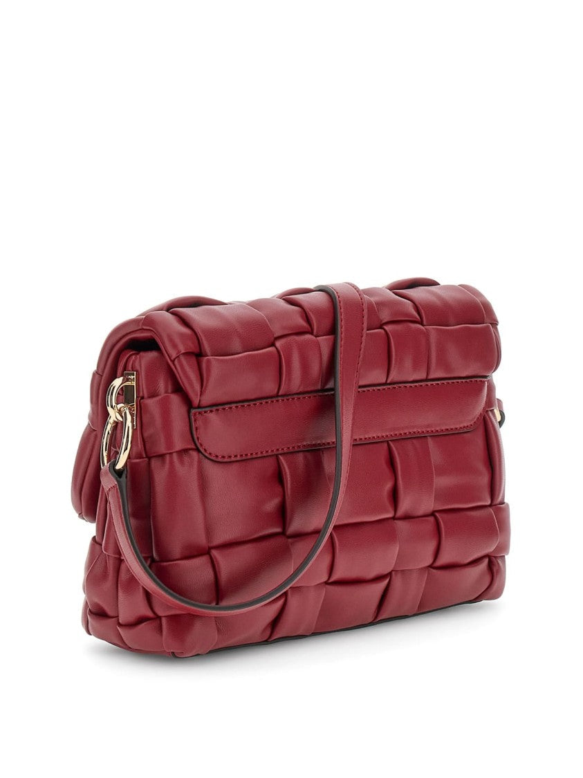 Guess Woven Faux Leather Shoulder Bag