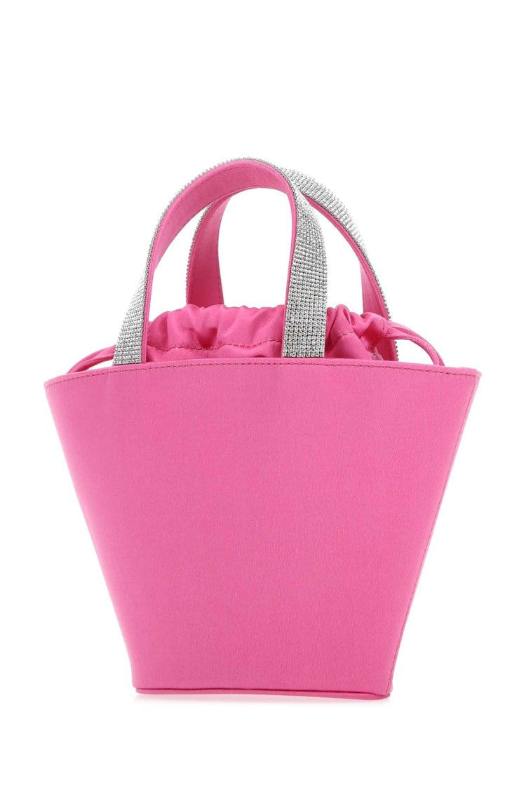 Amina Muaddi Fuchsia Satin Rih Handbag