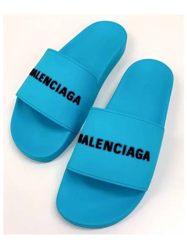 Luxury Balenciaga Trending 2025 Men's Logo Full Slippers Blue