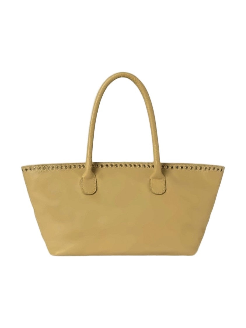 Gimaguas Structured Brown Leather Shoulder Bag