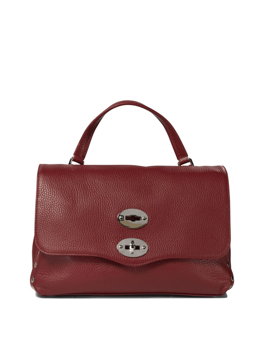 Zanellato Textured Leather Handbag With Dual Silver-Tone Lock Closure