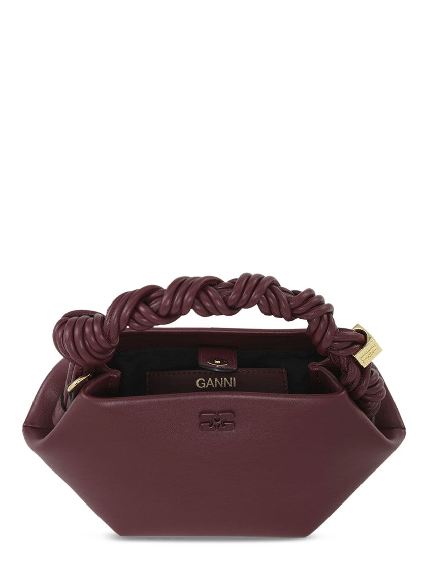 Ganni Geometric Purple Mini Bag With Twisted Handle