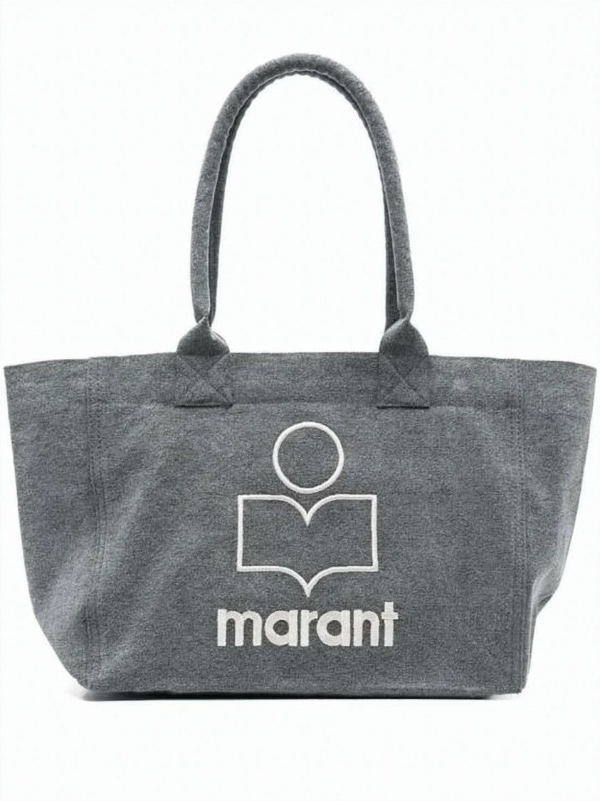 Isabel Marant Medium Grey Textured Cotton Tote Bag
