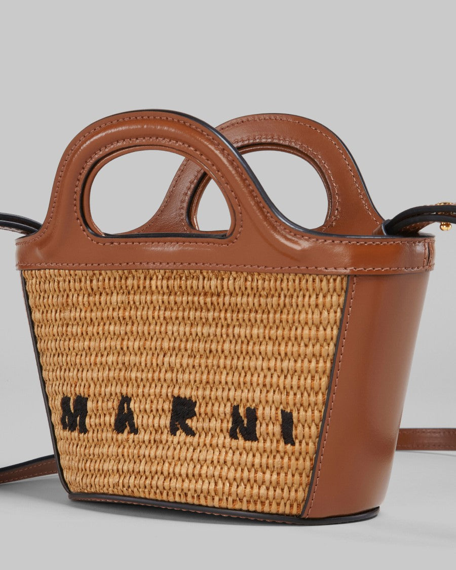 Marni Brown Raffia-Effect Tropicalia Bag