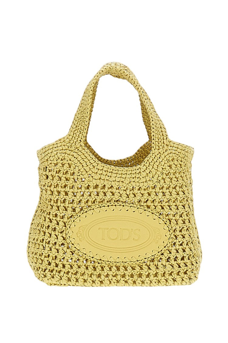 Tod's Yellow Ebl Mini Raffia Bag