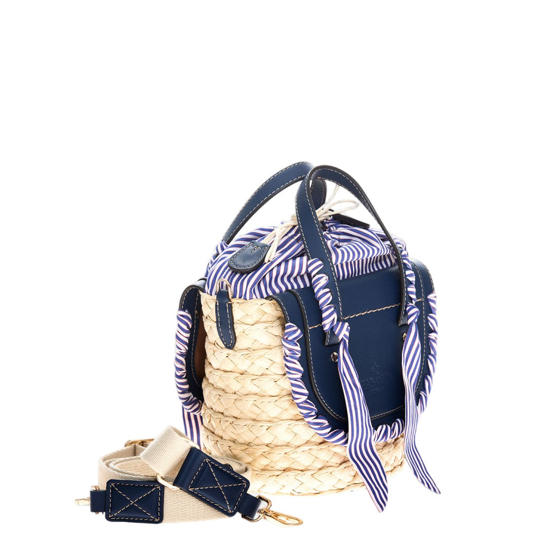 Cuba Lab Habanera Leather And Rafia Bag