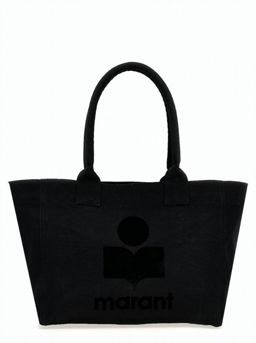Isabel Marant Structured Black Cotton Tote Bag With Embossed Logo