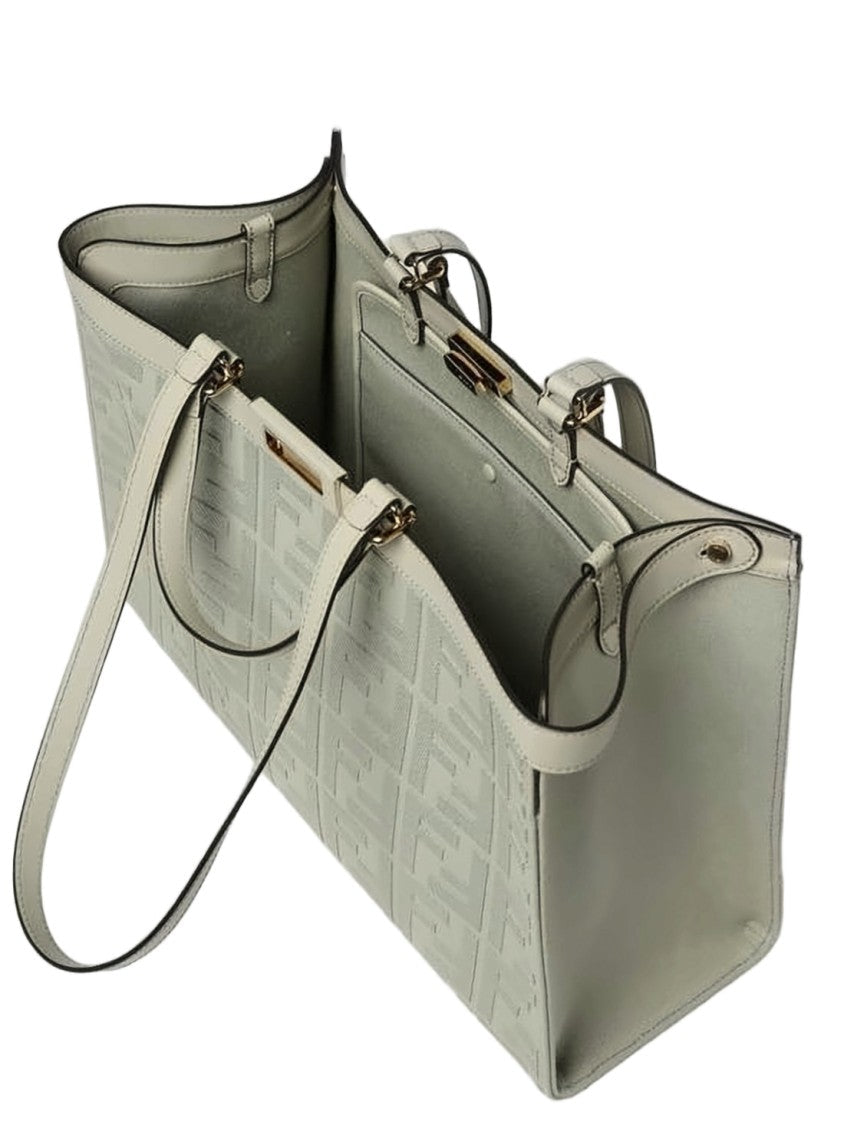 Fendi Structured Tote Bag With Embossed Monogram Pattern