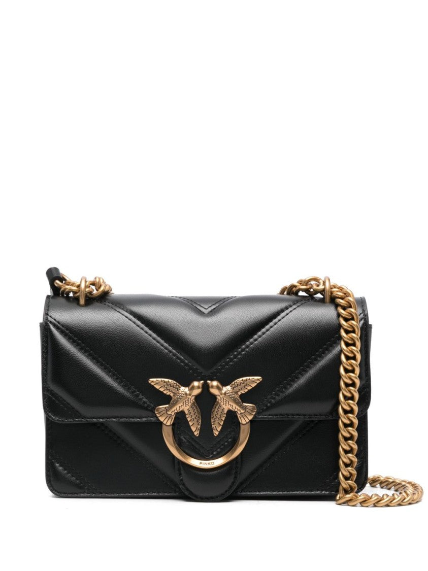 Pinko Quilted Leather Crossbody Bag