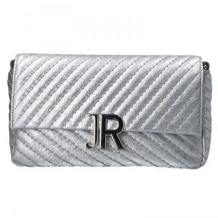 John Richmond Rectangular Metallic Quilted Bag With Jr Logo