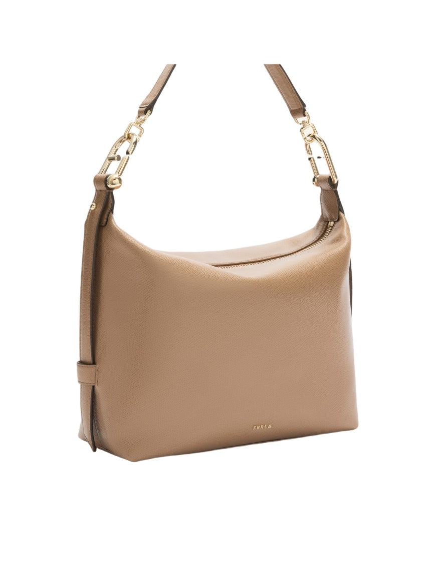 Furla Tonie M Leather Hobo Shoulder Bag, Toffe Color