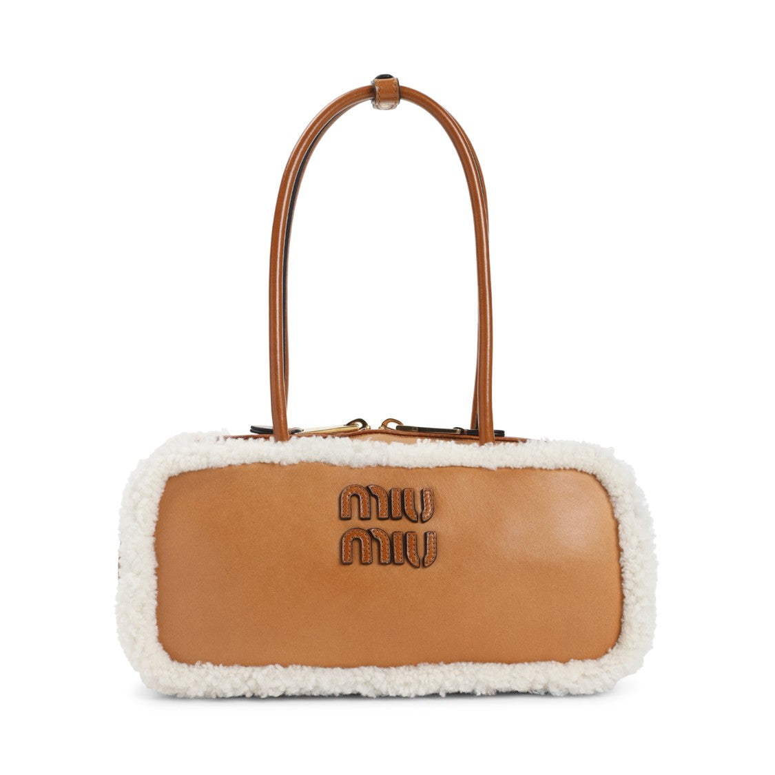 Miu Miu Cognac Brown Calf Leather Bauletto Shoulder Bag